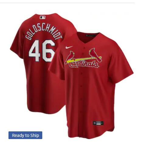 Men's St. Louis Cardinals #46 Paul Goldschmidt Nike Red Alternate Replica Player Name Jersey