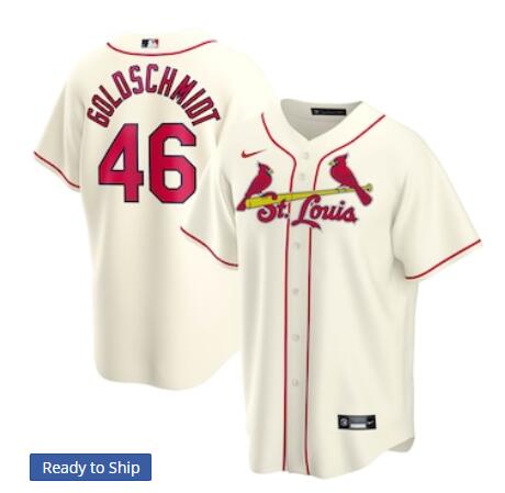Youth St. Louis Cardinals #46 Paul Goldschmidt Nike Cream Alternate Replica Player Name Jersey