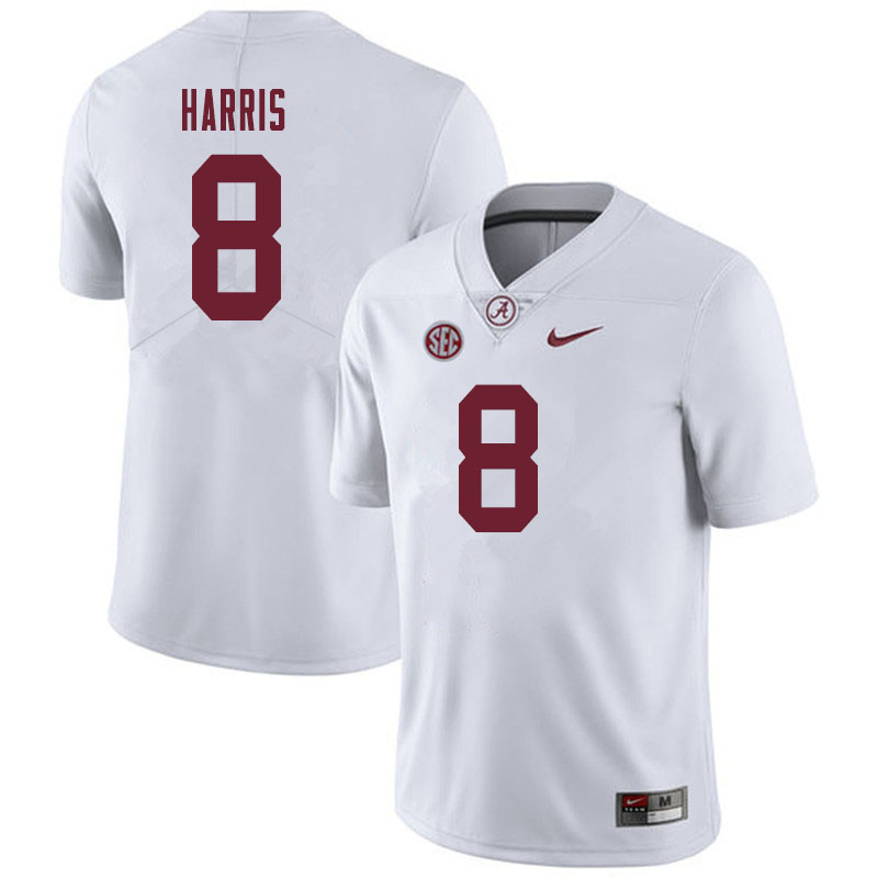 Men's Alabama Crimson Tide #8 Christian Harris Nike White Football Jersey