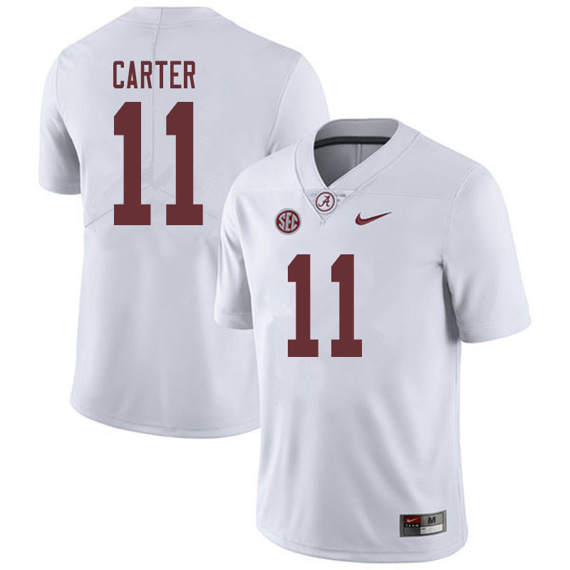 Men's Alabama Crimson Tide #11 Scooby Carter Nike White Football Jersey