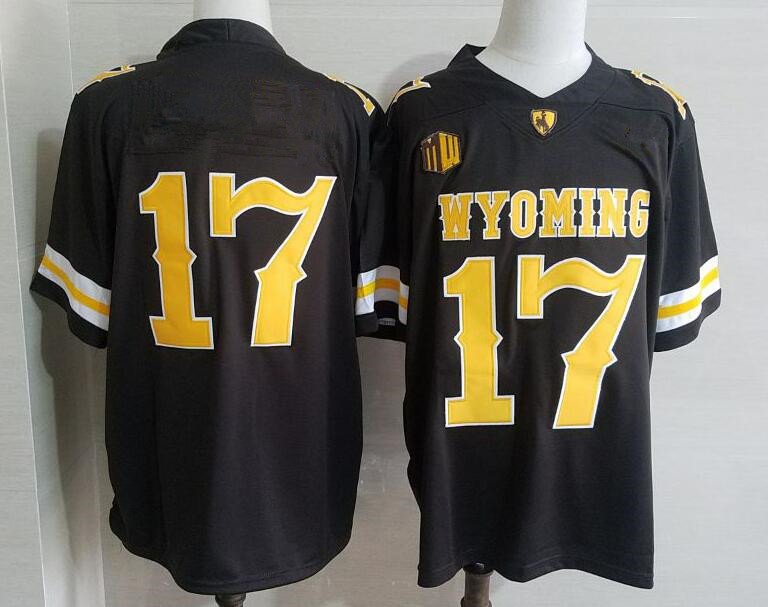 Men's Wyoming Cowboys #17 Josh Allen White Football Jersey -Without Name