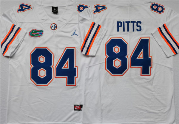 Men's Florida Gators #84 Kyle Pitts Jordan White Football Jersey