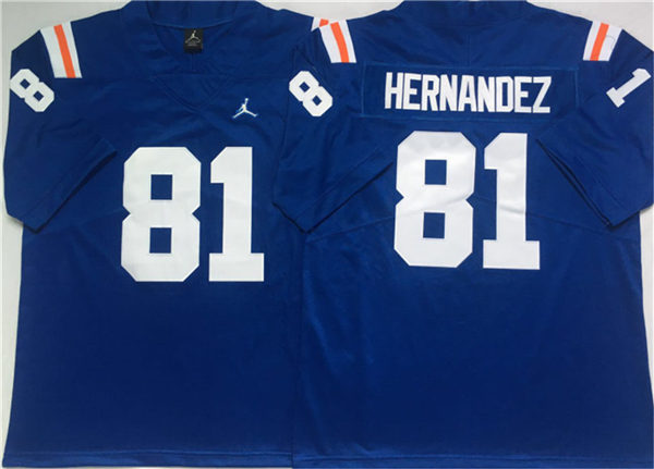 Mens Florida Gators #81 Aaron Hernandez Jordan Brand Royal 1960's Retro Football Jersey