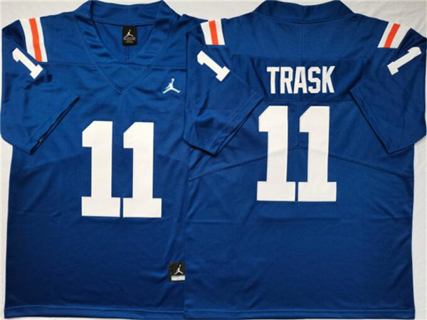 Men's Florida Gators #11 Kyle Trask Jordan Blue Throwback Football Jersey