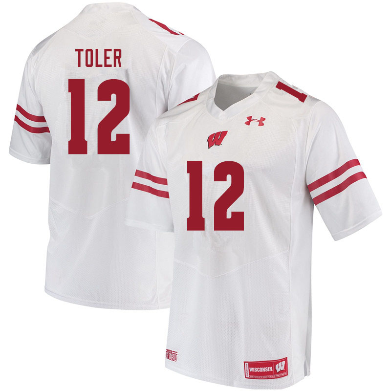 Men's Wisconsin Badgers #12 Titus Toler Under Armour College Football Jersey - White