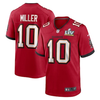 Men's Nike #10 Scotty Miller Red Tampa Bay Buccaneers Super Bowl LV Game Jersey