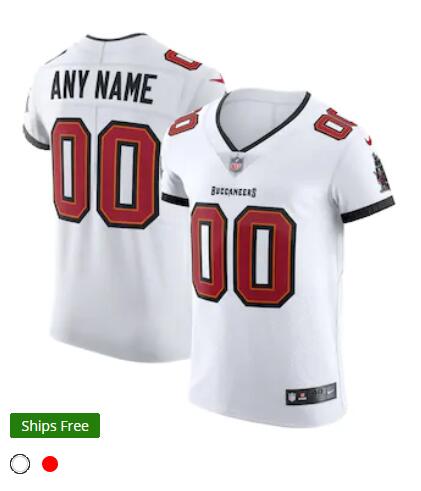 Men's Custom Tampa Bay Buccaneers Nike White Vapor Personal Football Jersey