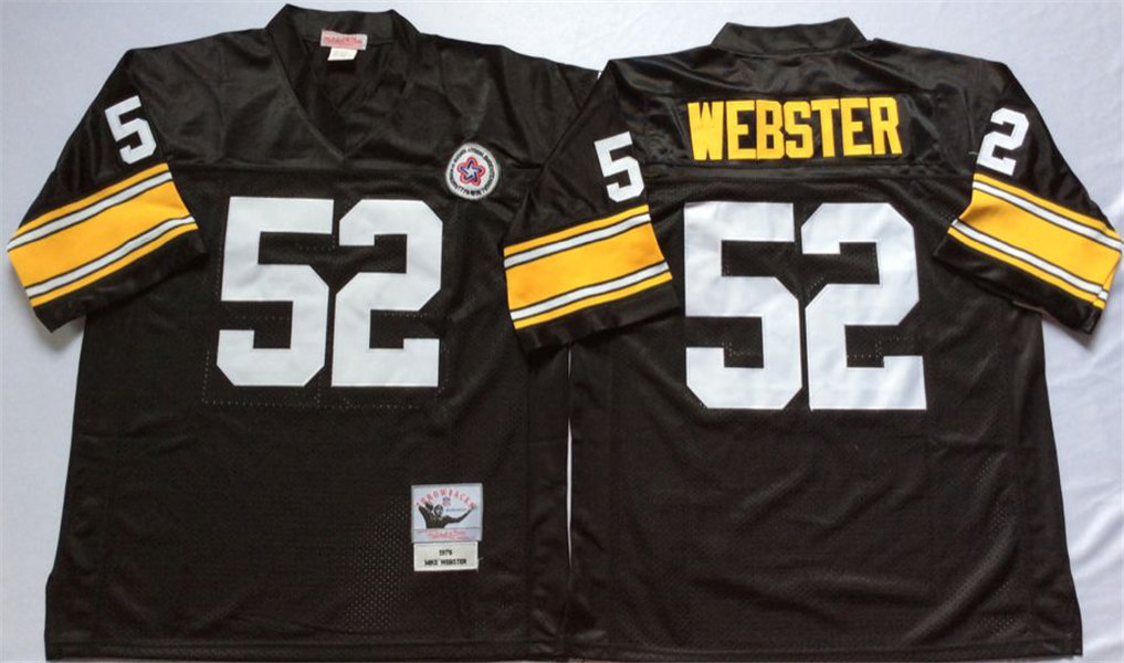 Men's Pittsburgh Steelers 1979 #52 Mike Webster Black Throwback Football Jersey