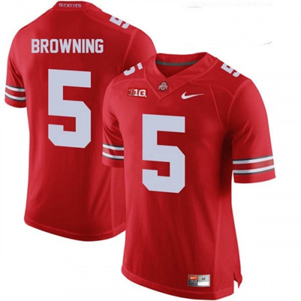 Mens Ohio State Buckeyes #5 Baron Browning Nike Red Football Jersey
