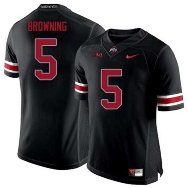 Mens Ohio State Buckeyes #5 Baron Browning Nike Blackout Football Jersey