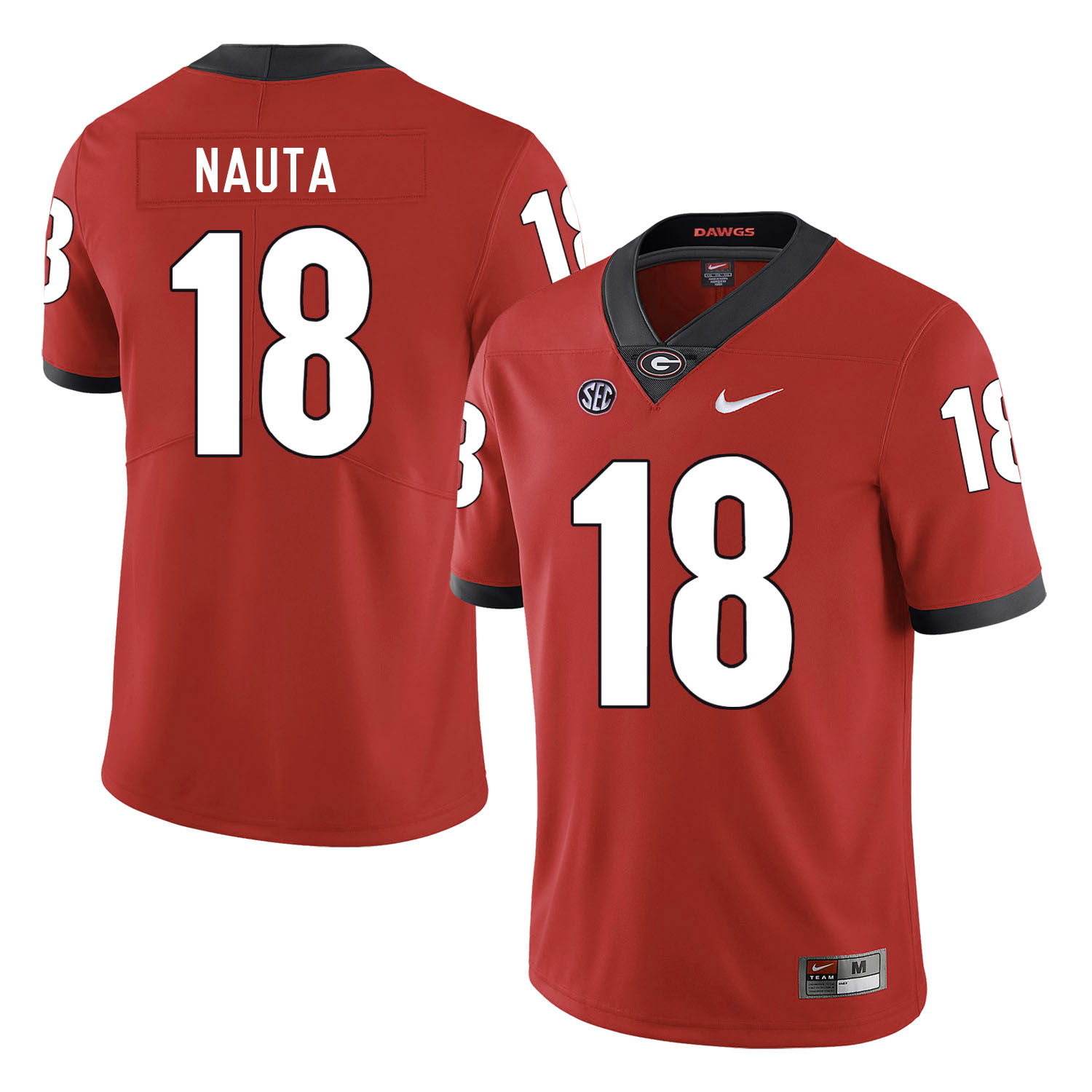 Men's Georgia Bulldogs #18 Isaac Nauta Nike Red Football Jersey
