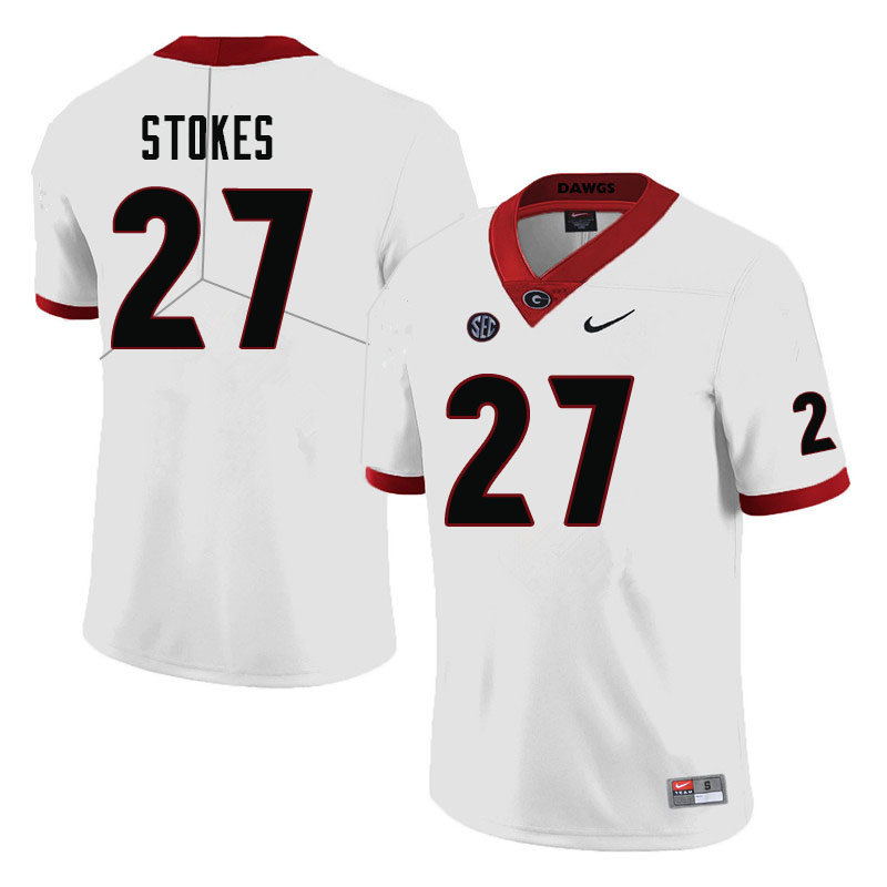 Men's Georgia Bulldogs #27 Eric Stokes Nike White Football Jersey