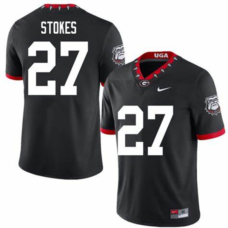 Mens Georgia Bulldogs #27 Eric Stokes Nike 2020 Black College Football Game Jersey