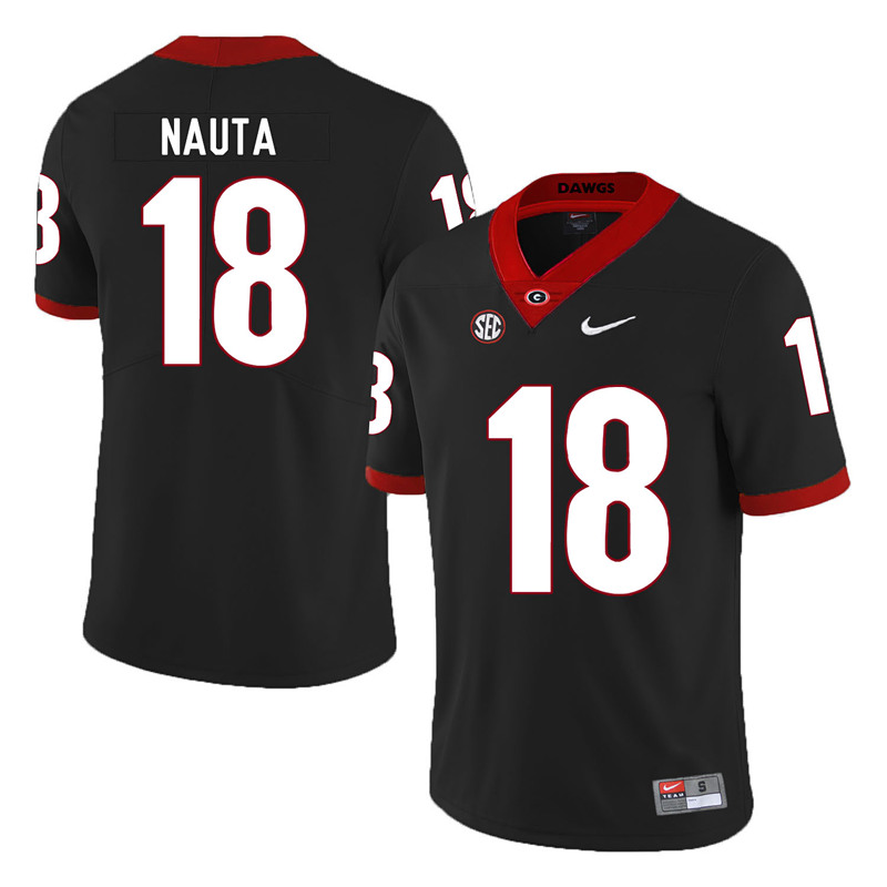 Men's Georgia Bulldogs #18 Isaac Nauta Nike Black Football Jersey