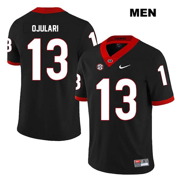 Men's Georgia Bulldogs #13 Azeez Ojulari  Nike Black Football Jersey