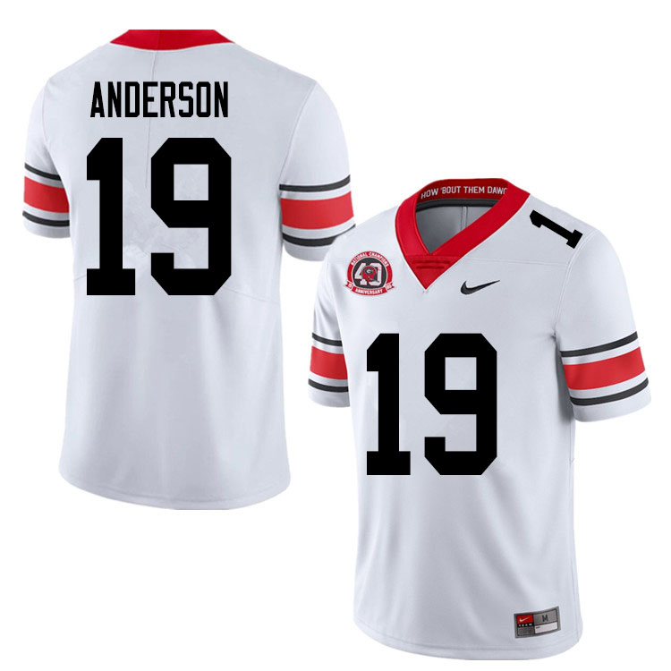 Men's Georgia Bulldogs #19 Adam Anderson Nike 40th anniversary white alternate football jersey