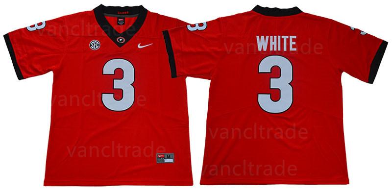 Men's Georgia Bulldogs #3 Zamir White Nike Red Football Jersey