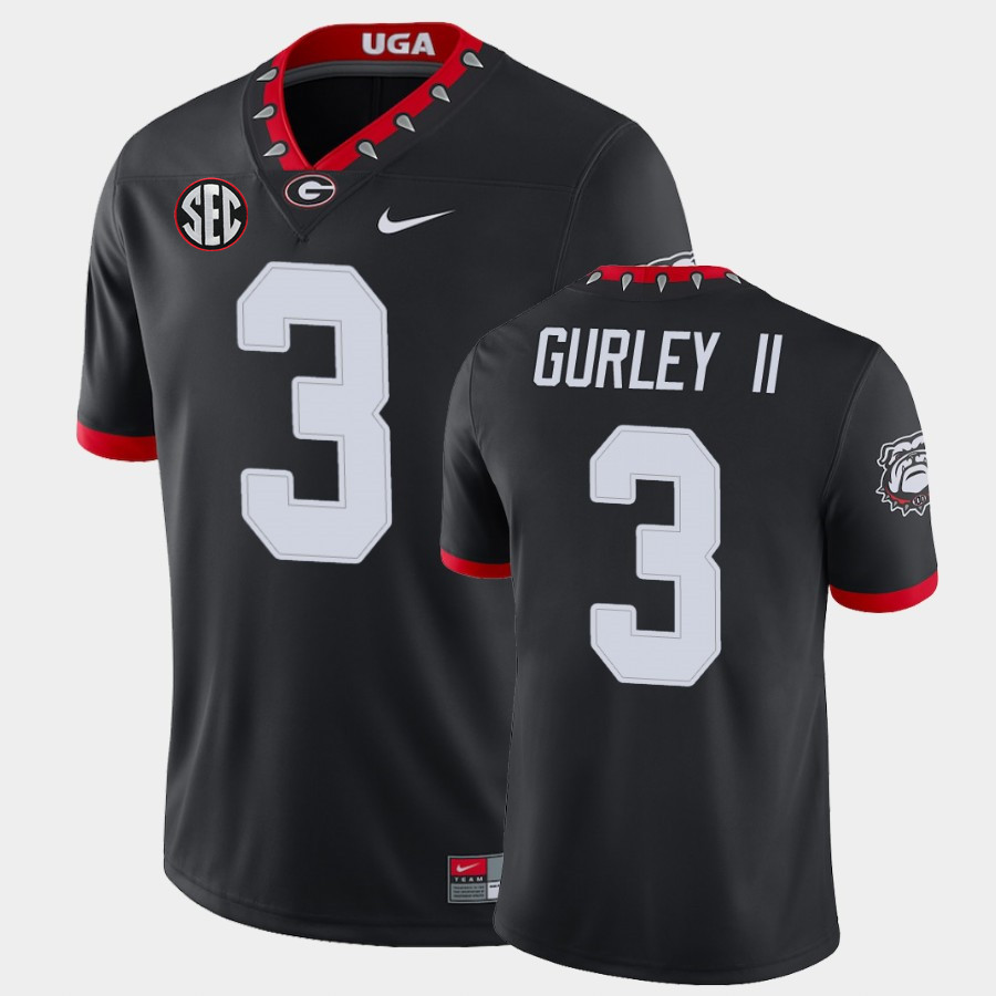 Mens Georgia Bulldogs #3 Todd Gurley II Nike 2020 Black College Football Game Jersey