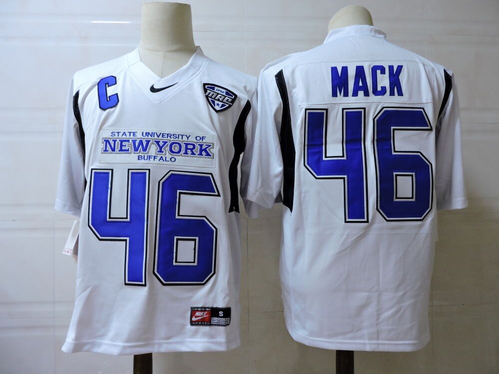 Men's Buffalo Bulls #46 Khalil Mack Nike White Retro College football Jersey