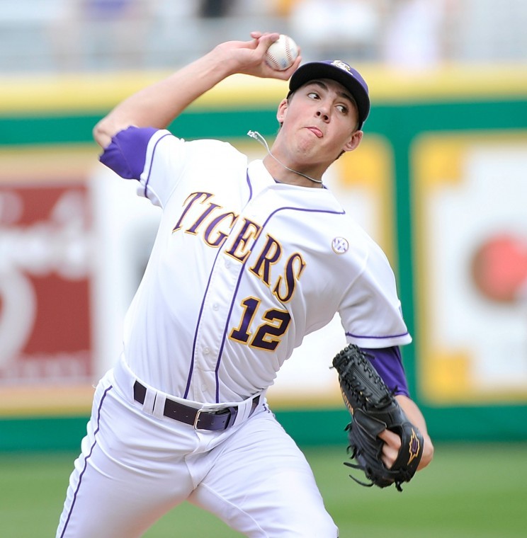 Mens Youth LSU Tigers Custom Nike White with Strip Tigers College Baseball Jersey -Any Name Any Number