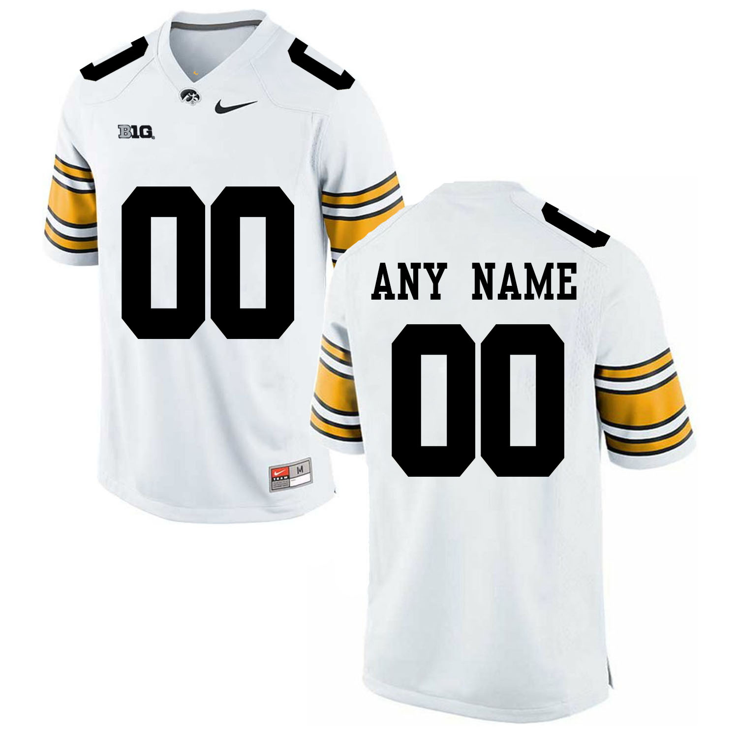 Mens Iowa Hawkeyes Custom White Nike Football Jersey