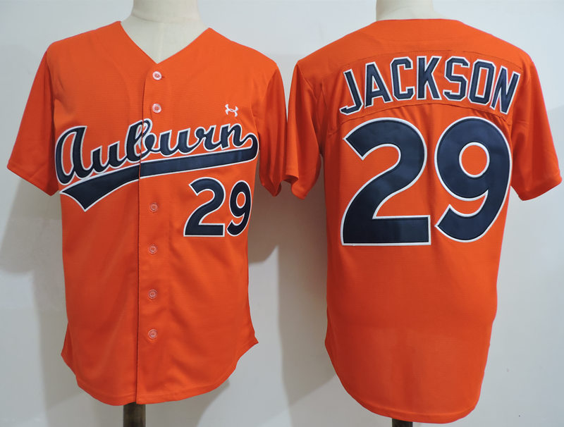 Men's NCAA Auburn Tigers #29 Bo Jackson Orange Under Armour College Baseball Jersey ----with Name