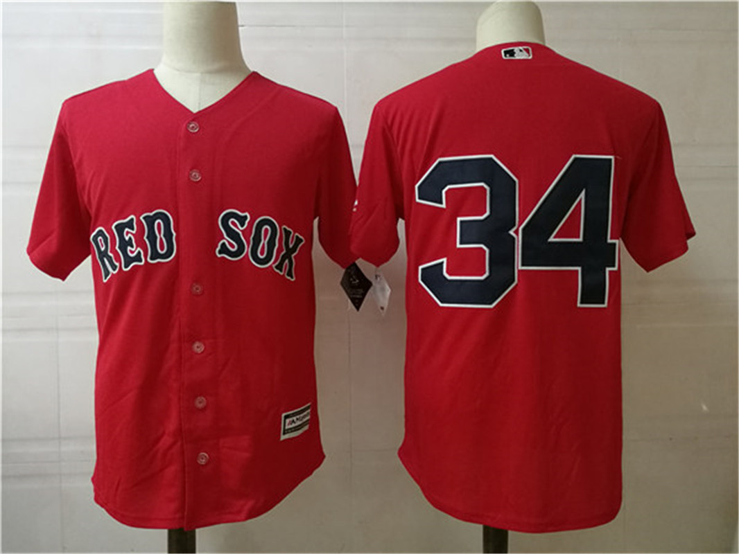 Mens Boston Red Sox #34 David Ortiz Red Majestic Cool Base Baseball Jersey