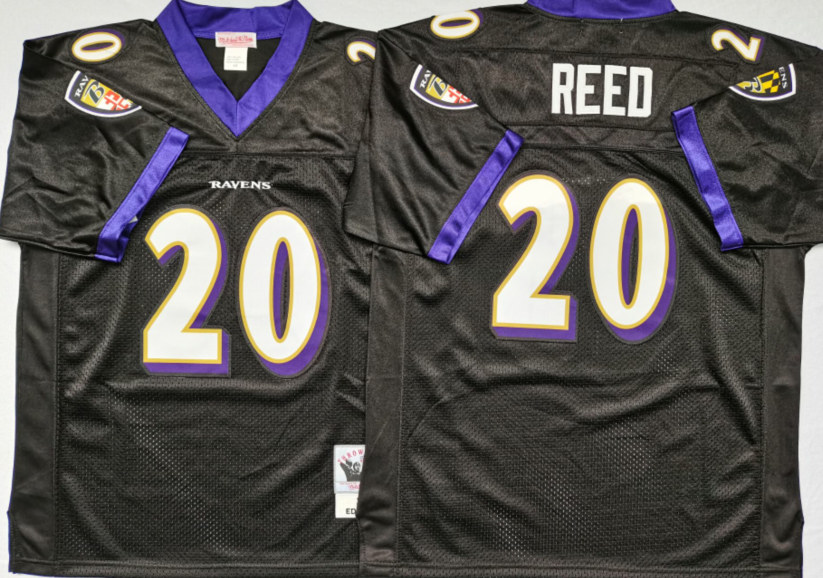 Men's Baltimore Ravens #20 Ed Reed Mitchell & Ness 2004 Authentic Retired Player Jersey - Black