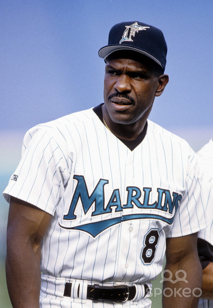 Men's Florida Miami Marlins #8 Andre Dawson White Pinstripe Stitched Baseball Jersey