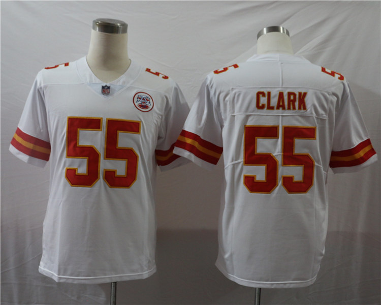 Men's Kansas City Chiefs #55 Frank Clark Nike White Game Football Jersey