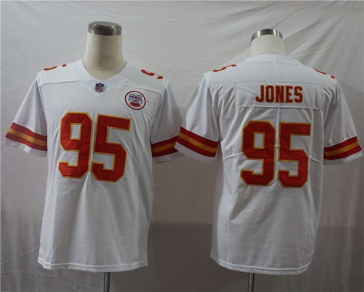 Men's Kansas City Chiefs #95 Chris Jones Nike White Game Football Jersey