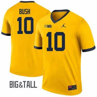 Mens NCAA Michigan Wolverines #10 Devin Bush Brand Jordan Gold Stitched College Football Jersey