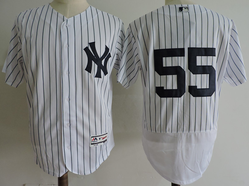 Men's New York Yankees #55 Domingo German Majestic WHite Flex Base Player Jersey