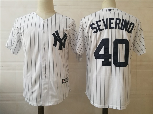 Men's New York Yankees #40 Luis Severino Majestic White Cool Base Player Jersey