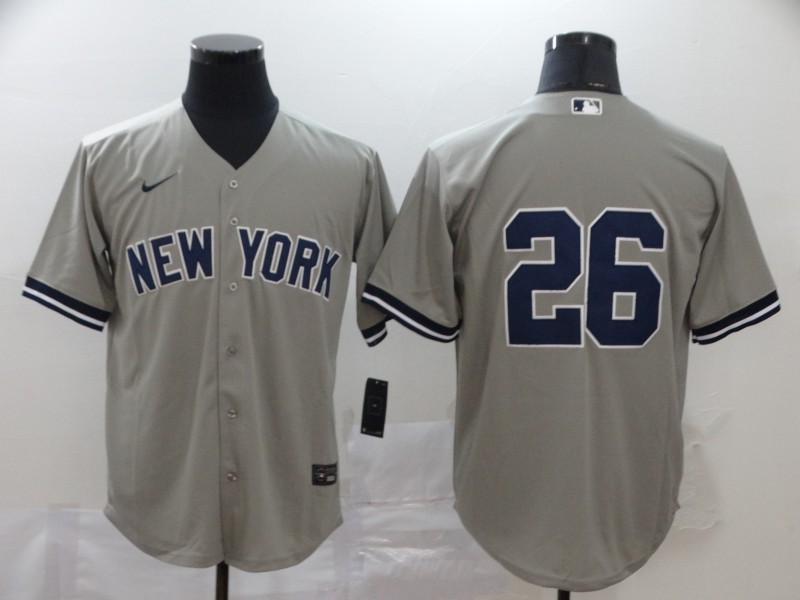 Men's New York Yankees #26 DJ LeMahieu Nike Gray Road Cool Base Baseball Jersey