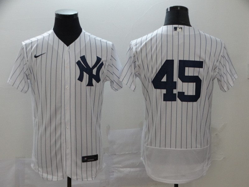 Men's New York Yankees #45 Gerrit Cole Nike White Home Flex Base Baseball Jersey