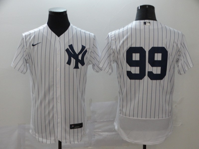 Men's New York Yankees #99 Aaron Judge Nike White Home Flex Base Baseball Jersey