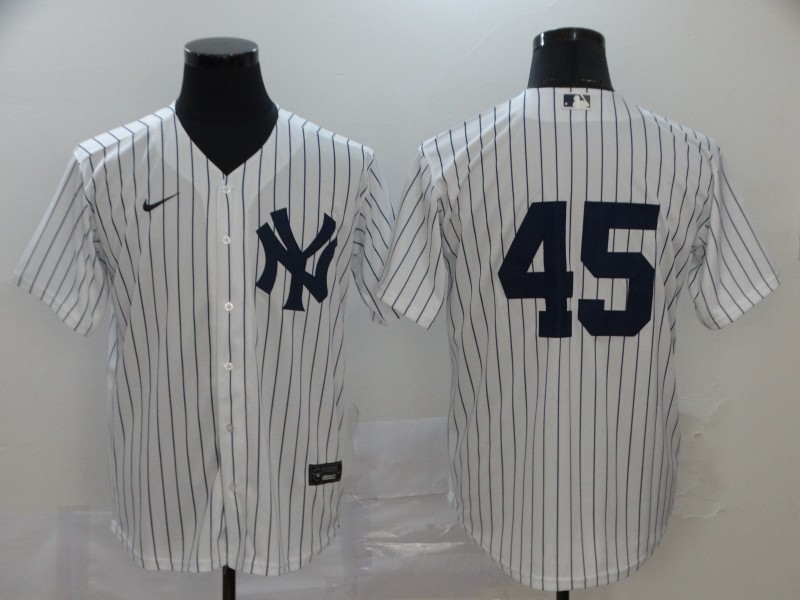Men's New York Yankees #45 Gerrit Cole Nike White Home Cool Base Baseball Jersey