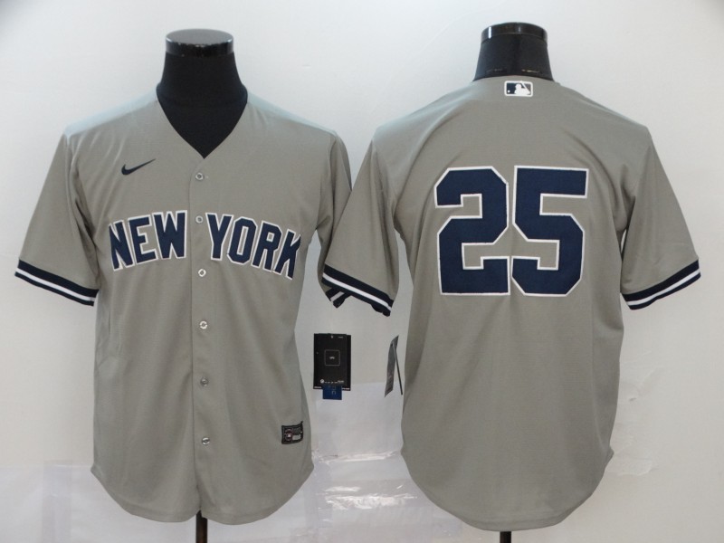 Men's New York Yankees #25 Gleyber Torres Nike Gray Road Cool Base Baseball Jersey