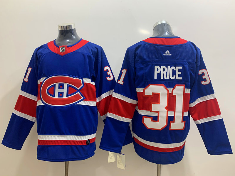 Men's Montreal Canadiens #31 Carey Price 2021 Season Reverse Retro Blue Jersey