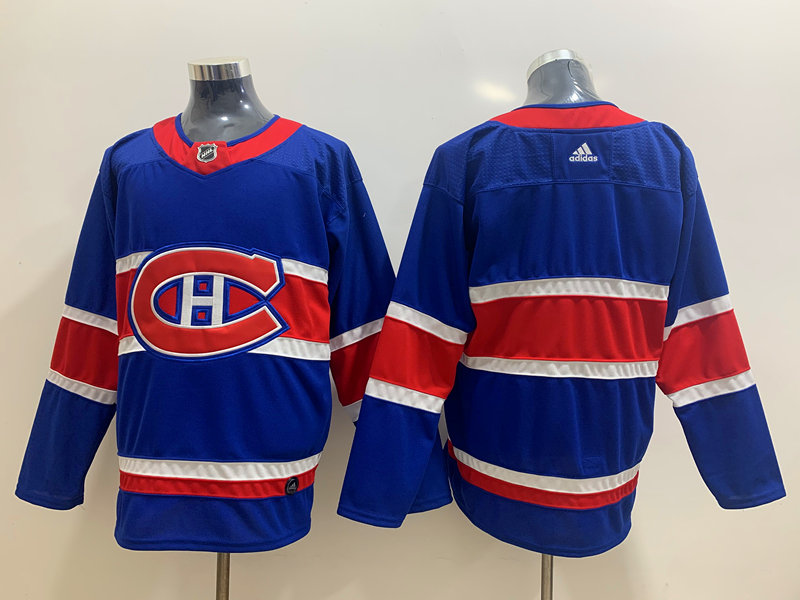 Men's Montreal Canadiens Blank adidas Blue 2021 Season Reverse Retro Jersey