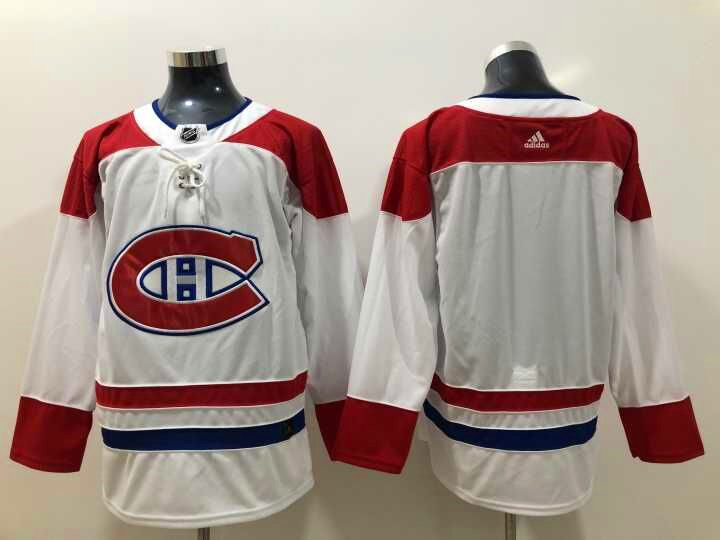 Men's Montreal Canadiens Blank White Away Hockey Team Jersey