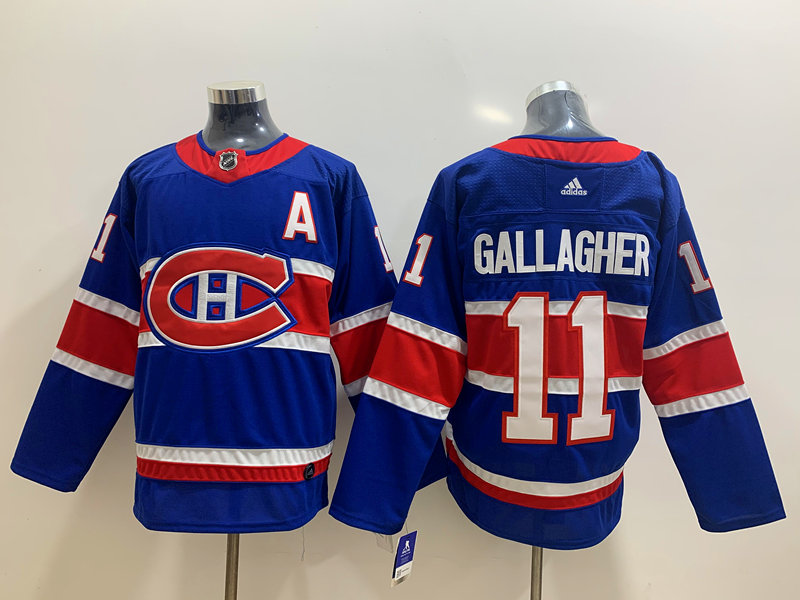 Men's Montreal Canadiens #11 Brendan Gallagher 2021 Season Reverse Retro Blue Jersey