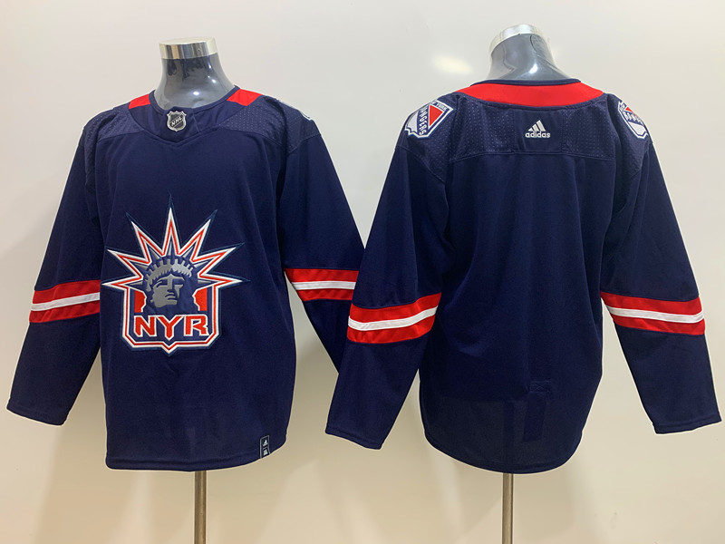 Mens New York Rangers Blank Navy adidas 2020-21 NHL REVERSE RETRO JERSEYS