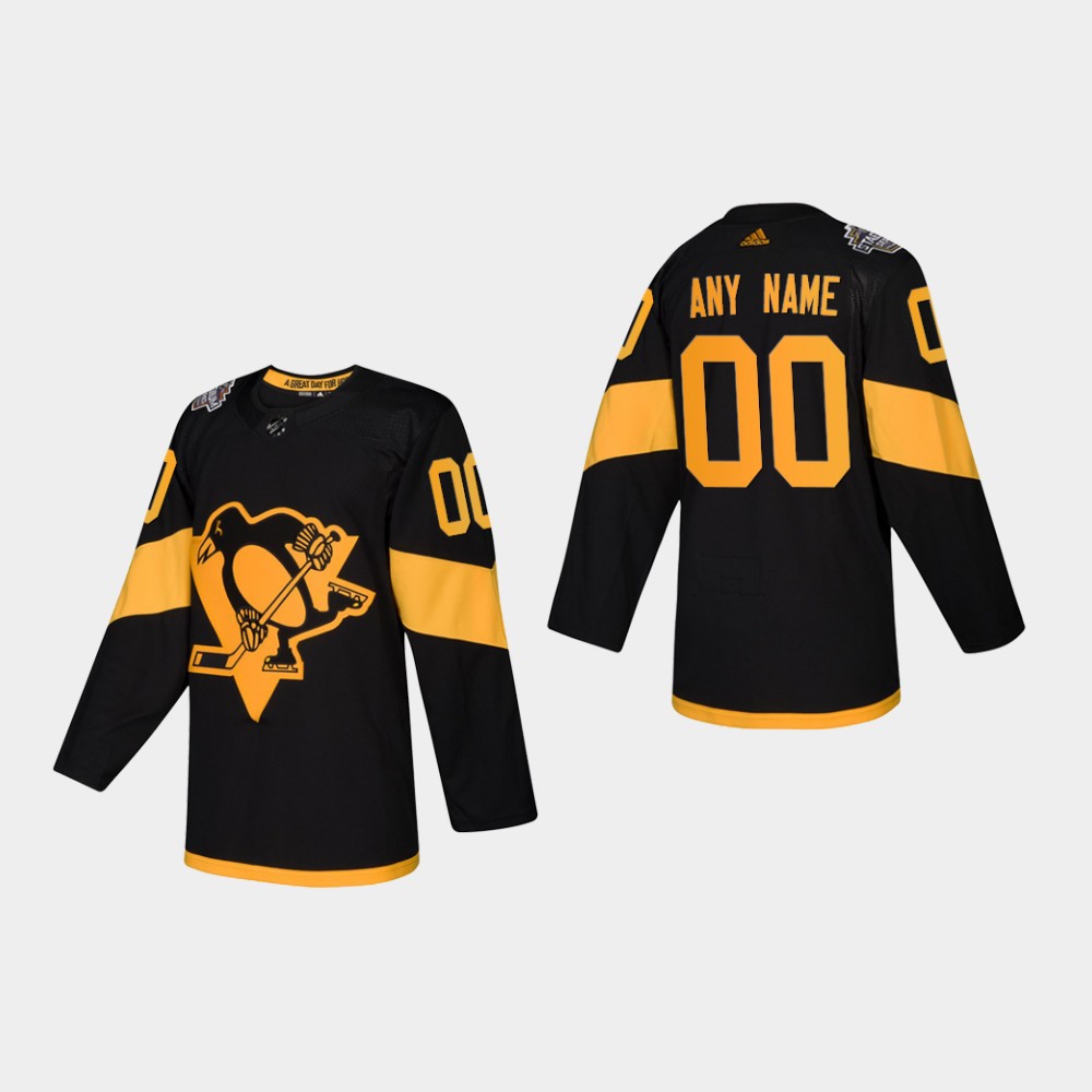 Men's Penguins Custom Custom Black 2019 NHL Stadium Series Authentic Adidas Jersey