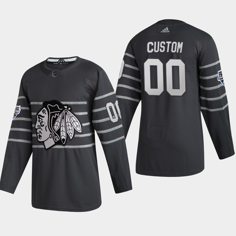 Men's Chicago Blackhawks Custom adidas 2020 NHL All-Star Game Gray Authentic Jersey