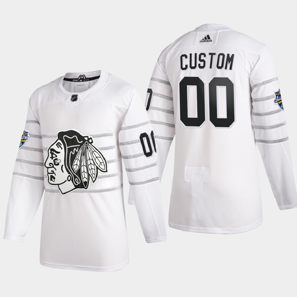Men's Chicago Blackhawks Custom adidas 2020 NHL All-Star Game White Authentic Jersey