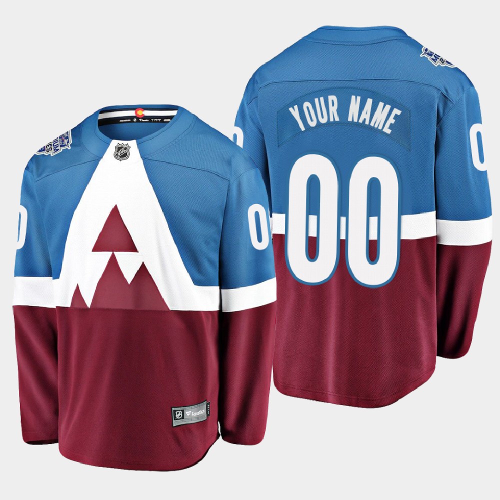 Men's Colorado Avalanche Custom adidas 2020 Stadium Series Breakaway Player Blue Burgundy Fanatics Jersey
