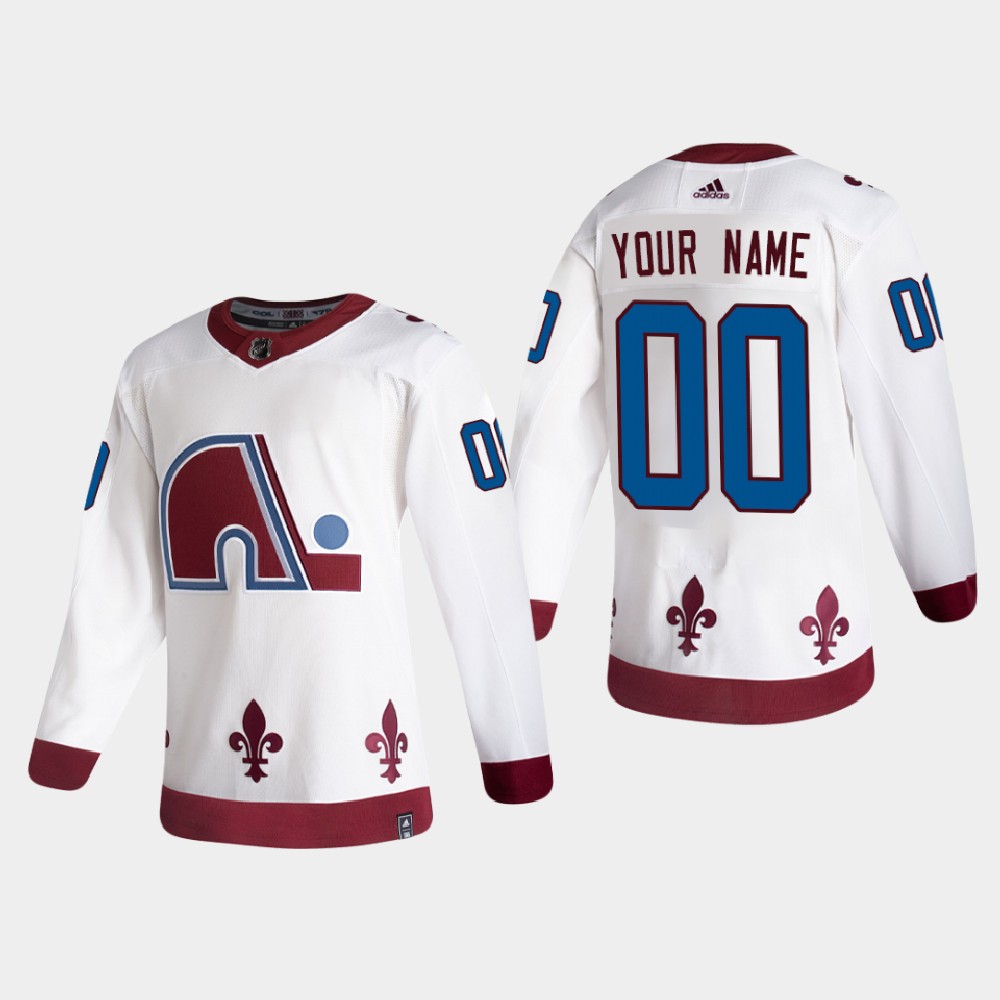 Men's Colorado Avalanche Custom adidas 2021 Season Reverse Retro Authentic Special Edition White Jersey