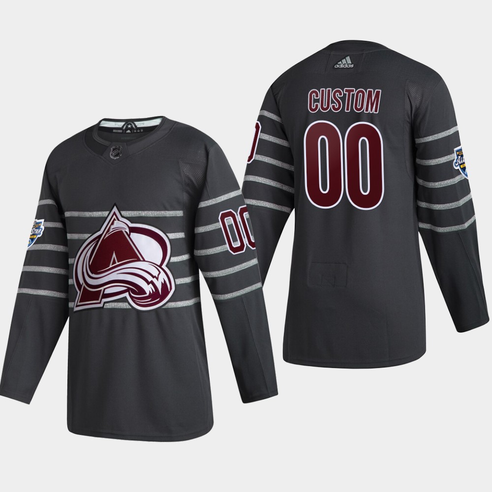 Men's Colorado Avalanche Custom adidas 2020 NHL All-Star Game Gray Authentic Jersey